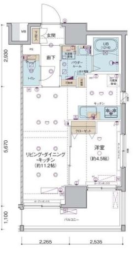 プレール・ドゥーク門前仲町3　205号室　間取り