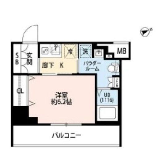 プレール・ドゥーク門前仲町3　602号室　間取り