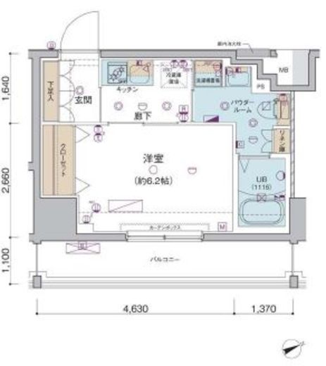 プレール・ドゥーク門前仲町3　702号室　間取り