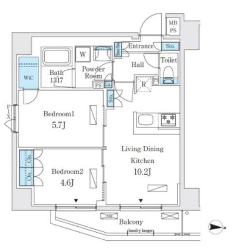 グランカーサ両国イースト　704号室　間取り