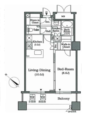 ホライズンプレイス赤坂　703号室　間取り