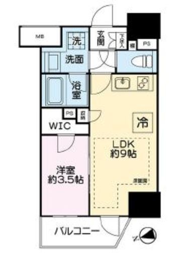 ネベル浅草橋　2F1号室　間取り