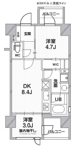 ドゥーエ錦糸町　701号室　間取り