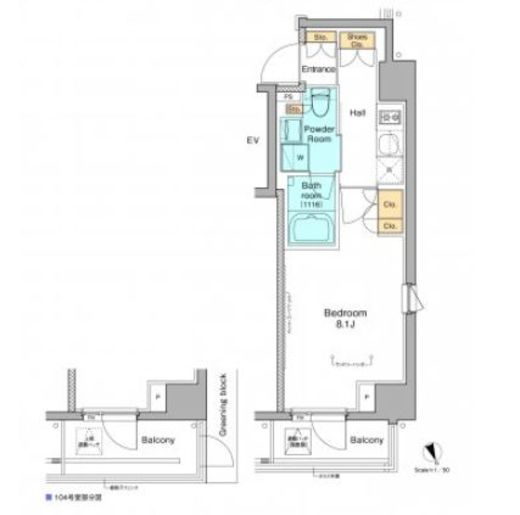 プラウドフラット清澄白河2　209号室　間取り