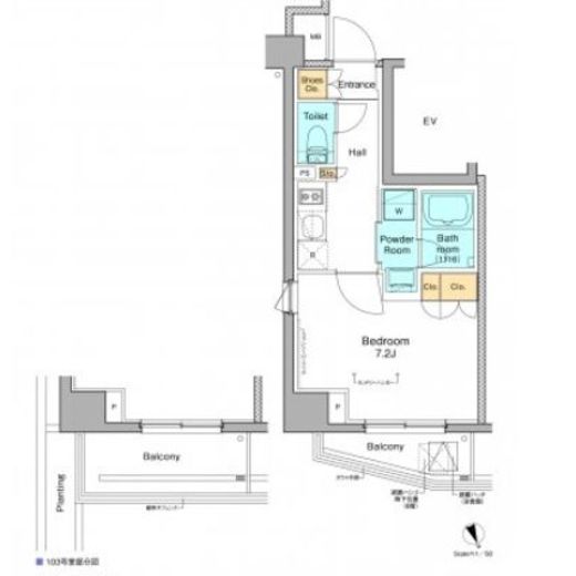 プラウドフラット清澄白河2　507号室　間取り