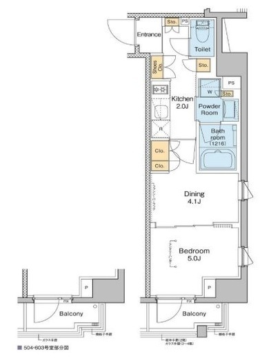 プラウドフラット清澄白河2　603号室　間取り