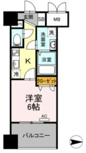 Trio Mare 蔵前（トリオマーレ蔵前）　502号室　間取り