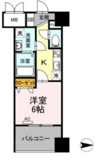 Trio Mare 蔵前（トリオマーレ蔵前）　603号室　間取り