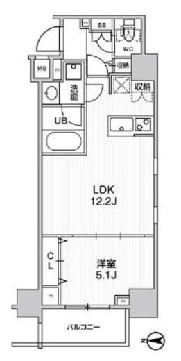 ステージグランデ錦糸町2　1105号室　間取り
