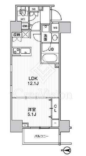 ステージグランデ錦糸町2　801号室　間取り