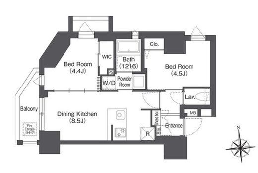 ディームス上野御徒町　1101号室　間取り