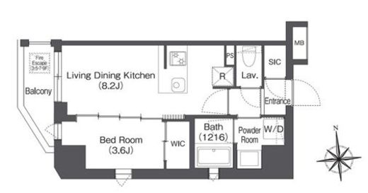 ディームス上野御徒町　404号室　間取り