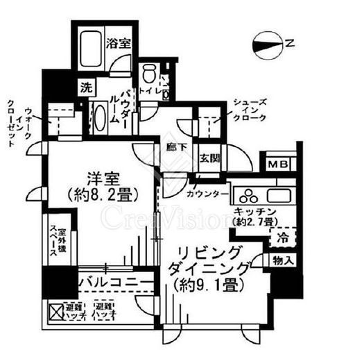 イニシアイオ浅草　11F1号室　間取り