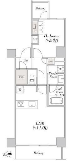 ミリアレジデンス浅草橋　1001号室　間取り