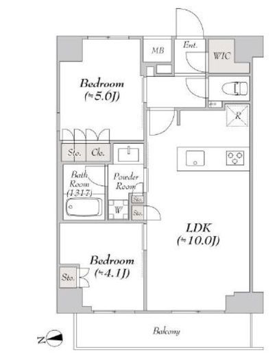 ミリアレジデンス浅草橋　1004号室　間取り