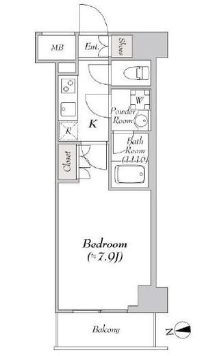 ミリアレジデンス浅草橋　1302号室　間取り