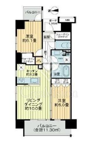 シティハウス新御徒町ステーションコート　14F1号室　間取り