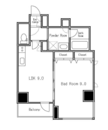 レヴァンテ浅草　901号室　間取り