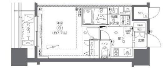 ZOOM秋葉原スクエア　402号室　間取り