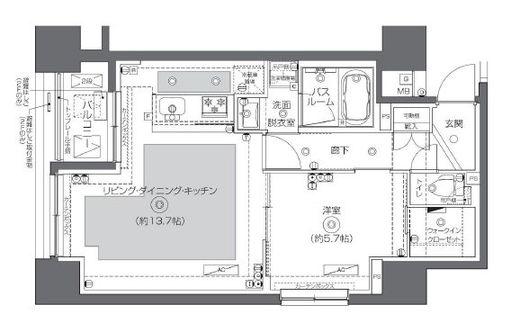 ZOOM秋葉原スクエア　403号室　間取り