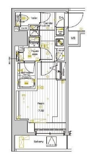 プレミアムキューブ両国DEUX　803号室　間取り
