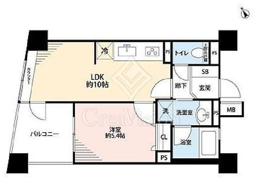 コスモ上野パークサイドシティ　7F1号室　間取り