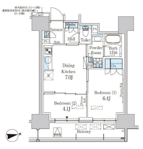 パークアクシス蔵前・春日通り　703号室　間取り