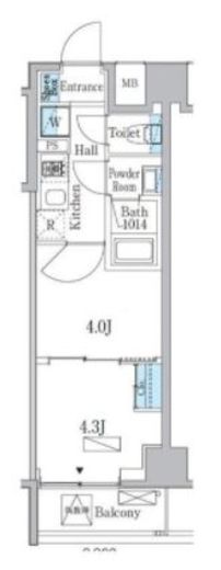 プライマル門前仲町　204号室　間取り