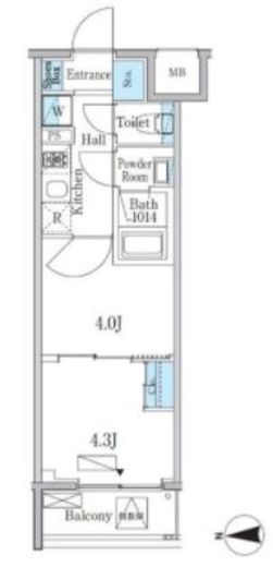 プライマル門前仲町　702号室　間取り
