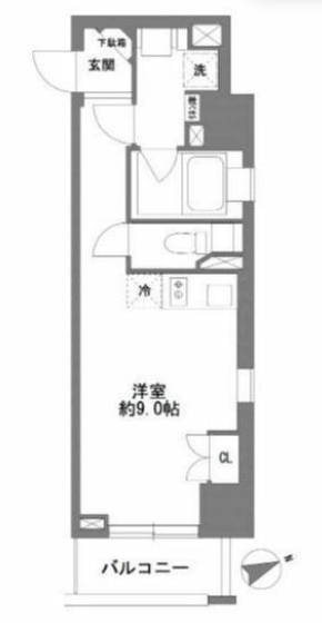 コスモグラシア清澄白河　307号室　間取り