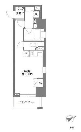 コスモグラシア清澄白河　307号室　間取り