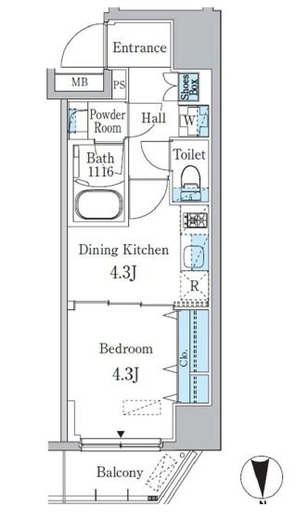 リビオメゾン両国ノース　401号室　間取り