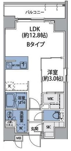 ルネサンスコート上野入谷　601号室　間取り