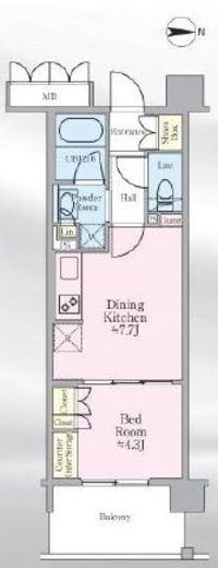 フルーヴ押上　606号室　間取り