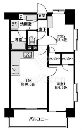 ライオンズプラザ両国緑　504号室　間取り