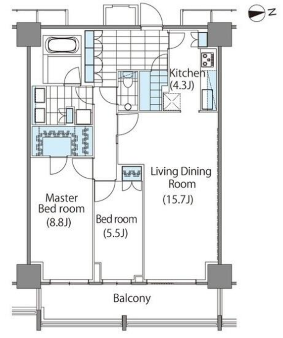 コンフォリア新宿イーストサイドタワー　2317号室　間取り