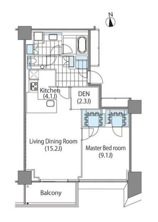 コンフォリア新宿イーストサイドタワー　2811号室　間取り