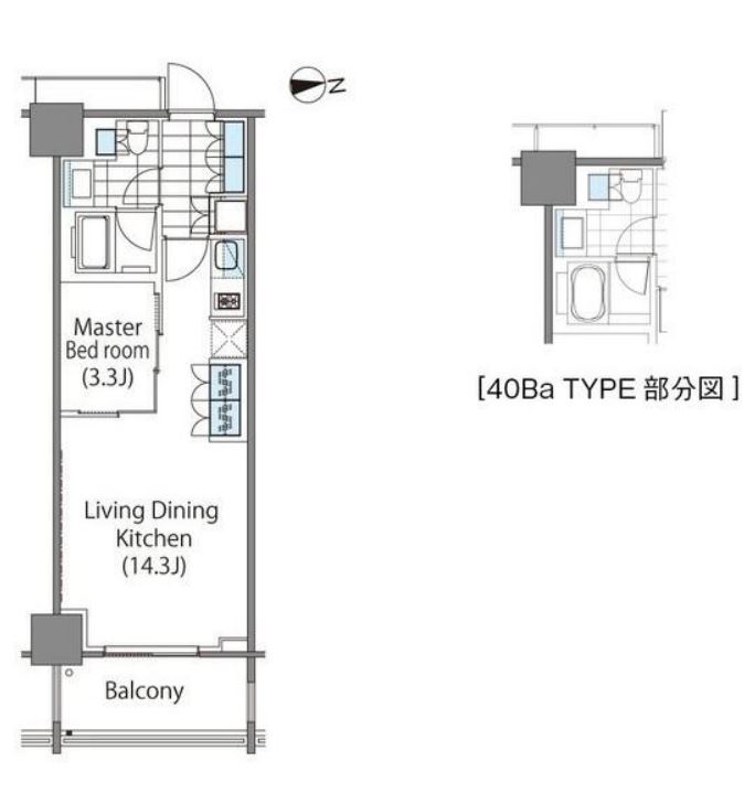 コンフォリア新宿イーストサイドタワー　1024号室　間取り