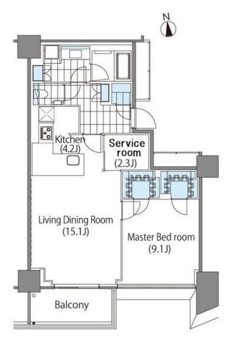 コンフォリア新宿イーストサイドタワー　615号室　間取り