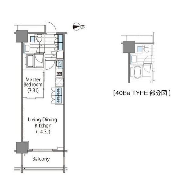 コンフォリア新宿イーストサイドタワー　824号室　間取り