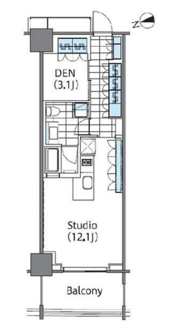 コンフォリア新宿イーストサイドタワー　1503号室　間取り