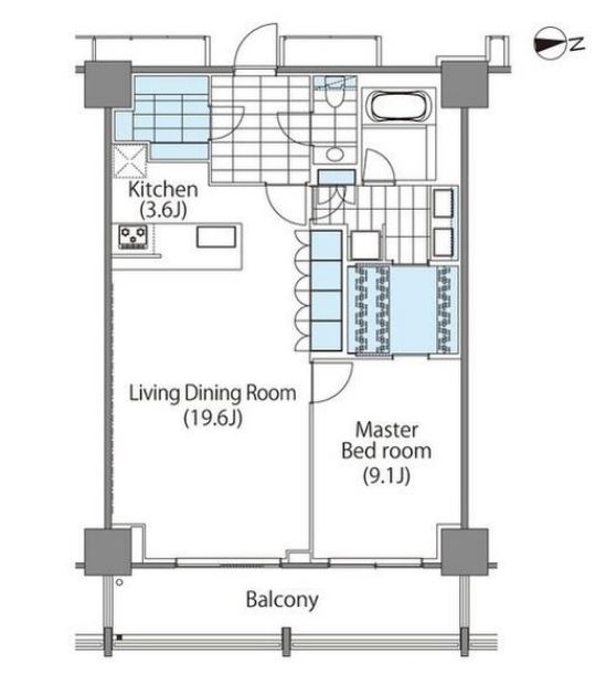 コンフォリア新宿イーストサイドタワー　2818号室　間取り
