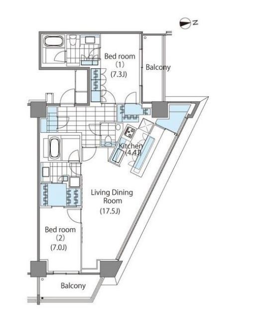 コンフォリア新宿イーストサイドタワー　2919号室　間取り