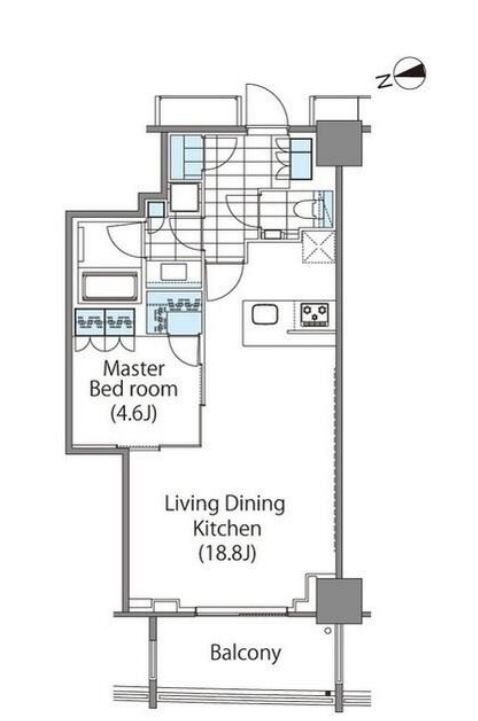 コンフォリア新宿イーストサイドタワー　502号室　間取り