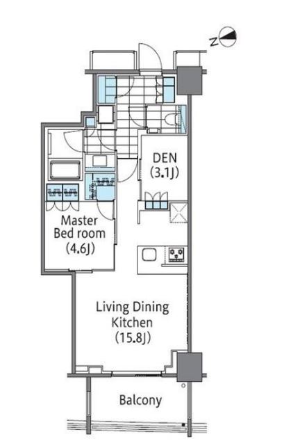 コンフォリア新宿イーストサイドタワー　1002号室　間取り