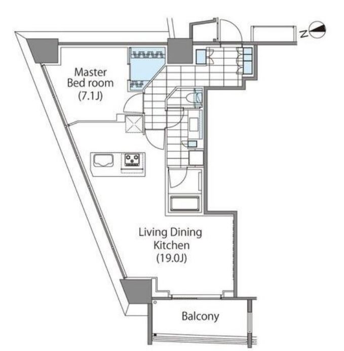 コンフォリア新宿イーストサイドタワー　201号室　間取り