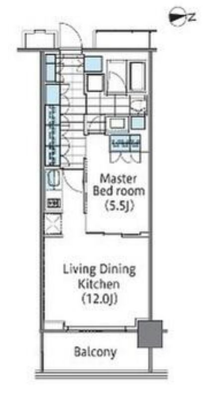 コンフォリア新宿イーストサイドタワー　2215号室　間取り