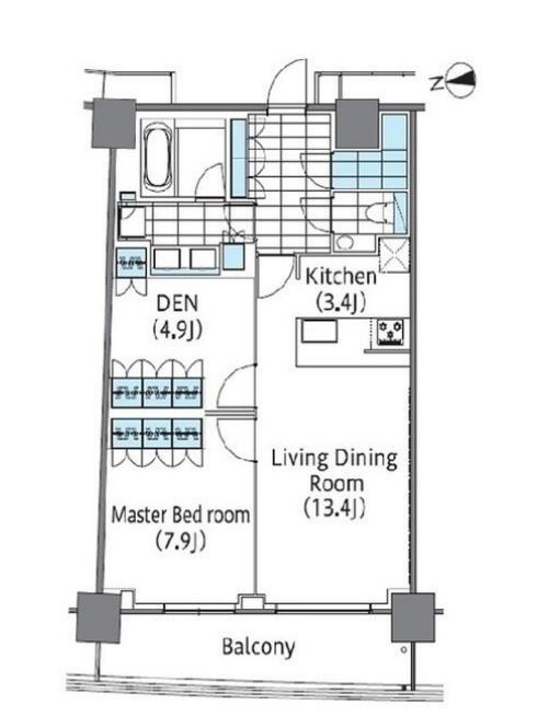 コンフォリア新宿イーストサイドタワー　2108号室　間取り