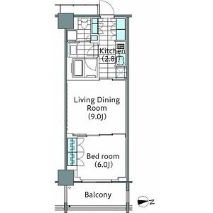 コンフォリア新宿イーストサイドタワー　1022号室　間取り