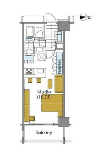 コンフォリア新宿イーストサイドタワー　1027号室　間取り